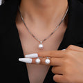 Pearl necklace and earring set wholesale - european and american cross-border jewelry - alloy, light luxury, niche, high-end, autumn/winter sweater necklace