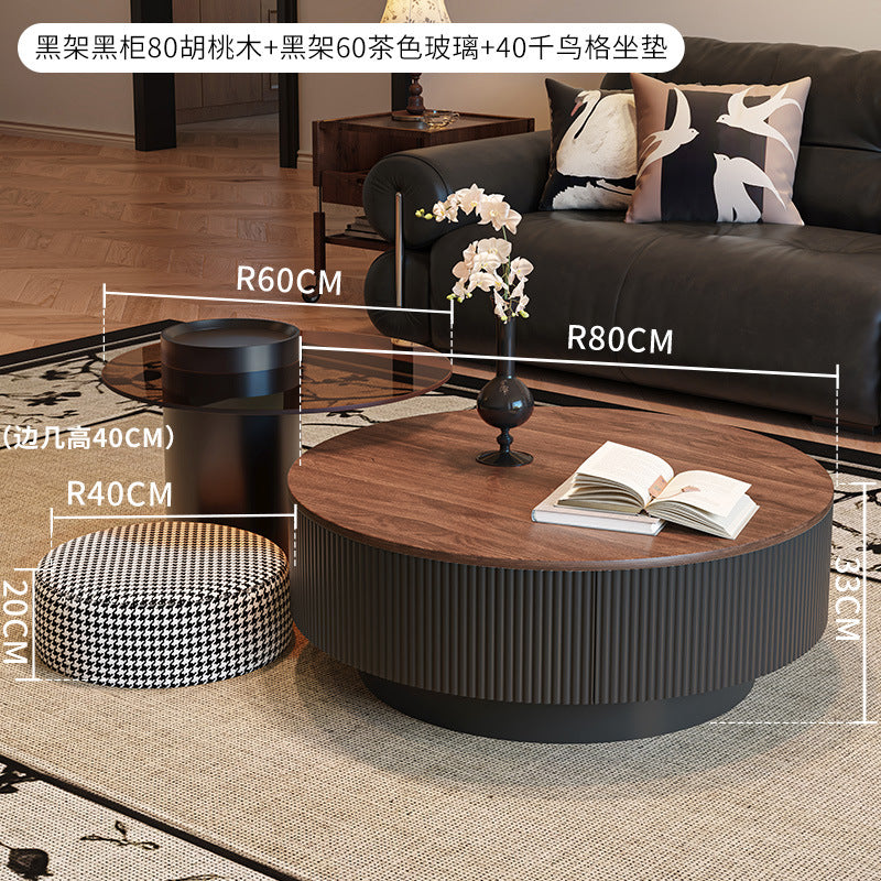 New solid wood coffee table - modern minimalist, light luxury, high-end design for living rooms and small spaces