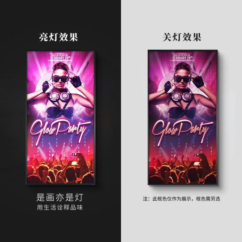 Bar decoration painting ktv dance hall clear bar box background wall ambient light painting hotel sexy beautiful woman hanging painting
