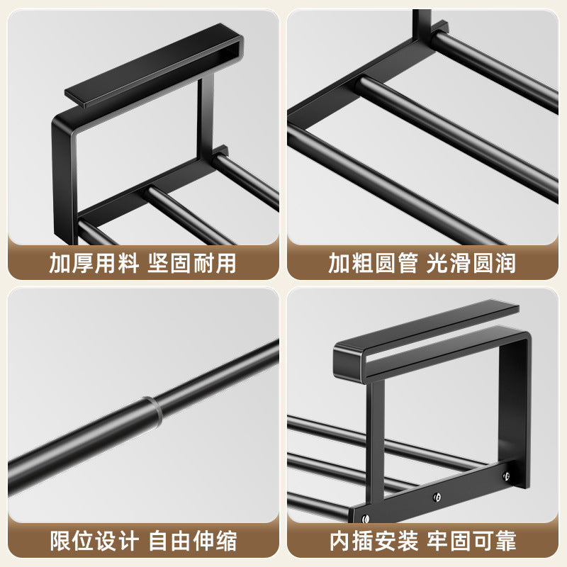 Shoe rack, household cabinet storage rack, free installation, basin rack, retractable cabinet, slipper hanger wholesale