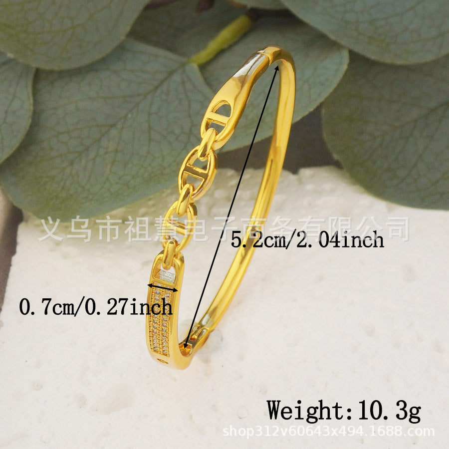 middle east ethiopian byd lady irregular zircon bracelet bridal wedding luxury party gift