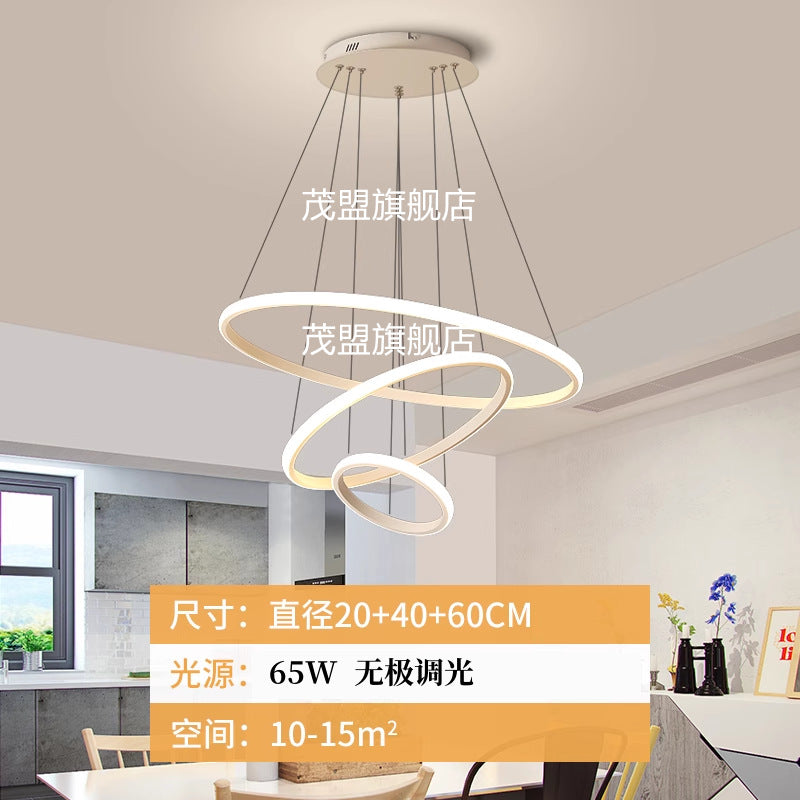 Internet celebrity LED ring chandelier bedroom restaurant light simple modern creative personality Nordic bar dining room lighting