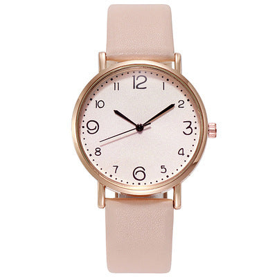 Aliexpress cross-border new korean style fashionable minimalist leather belt watch women's casual student quartz ladies watch - direct from the manufacturer