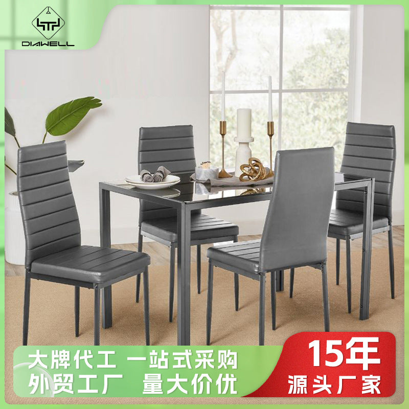 Exporttarget tempered glass dining table and chairs transparent scandinavian rectangular dining table dining tables