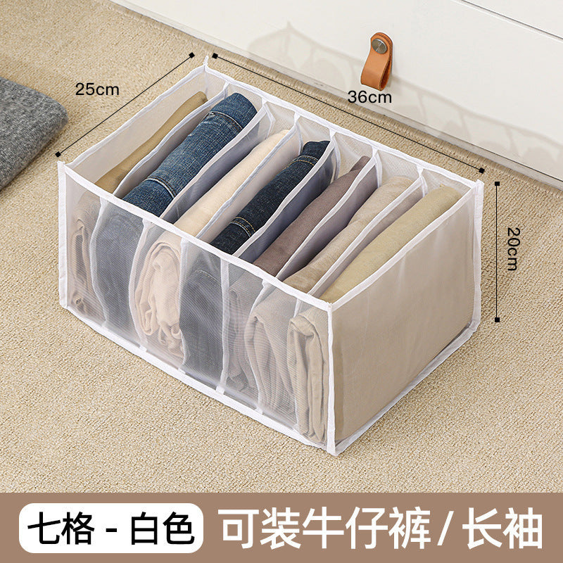 Cross-border underwear storage box, grid drawer type socks, three-in-one multi-functional mesh fabric drawer type finishing box