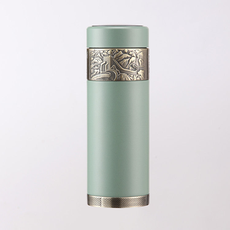 Double-layer vacuum intelligent business purple sand cup ceramic thermos cup office car gift water cup engraved logo