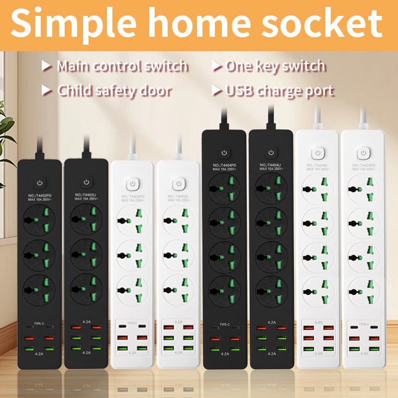 British standard power strip hong kong version conversion plug international neutral power socket american standard european standard drag board singapore power strip