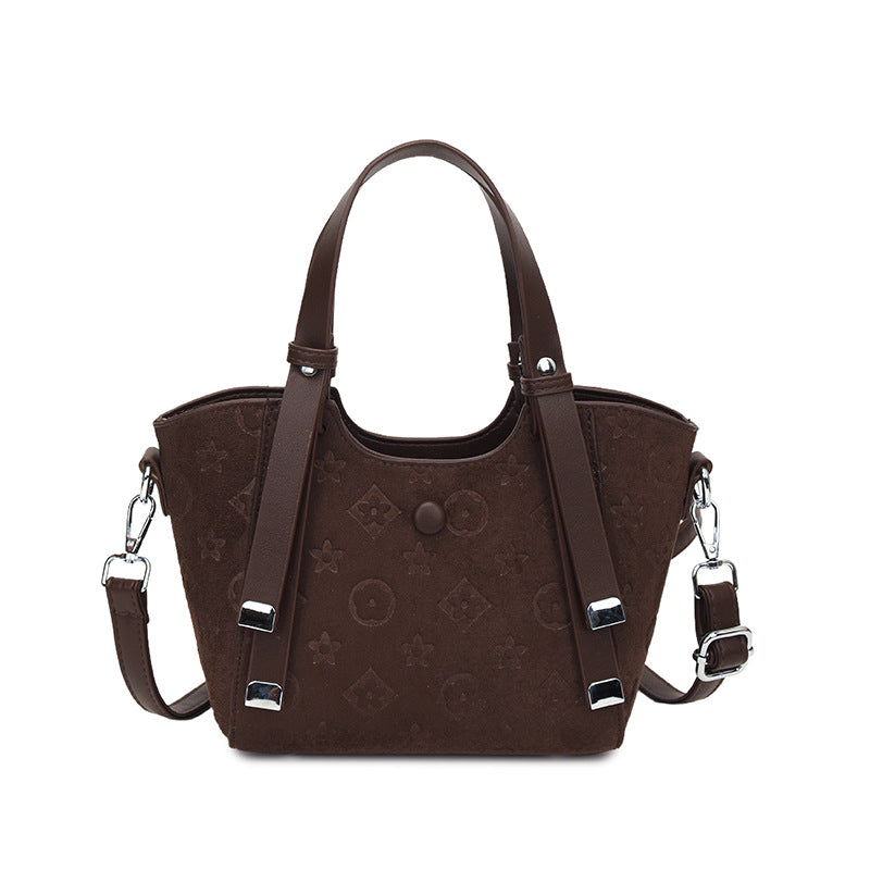 Elegant fashion western-style women's bag, lychee pattern, popularcasual women's bag, shoulder crossbody, textured korean style vegetable basket bag