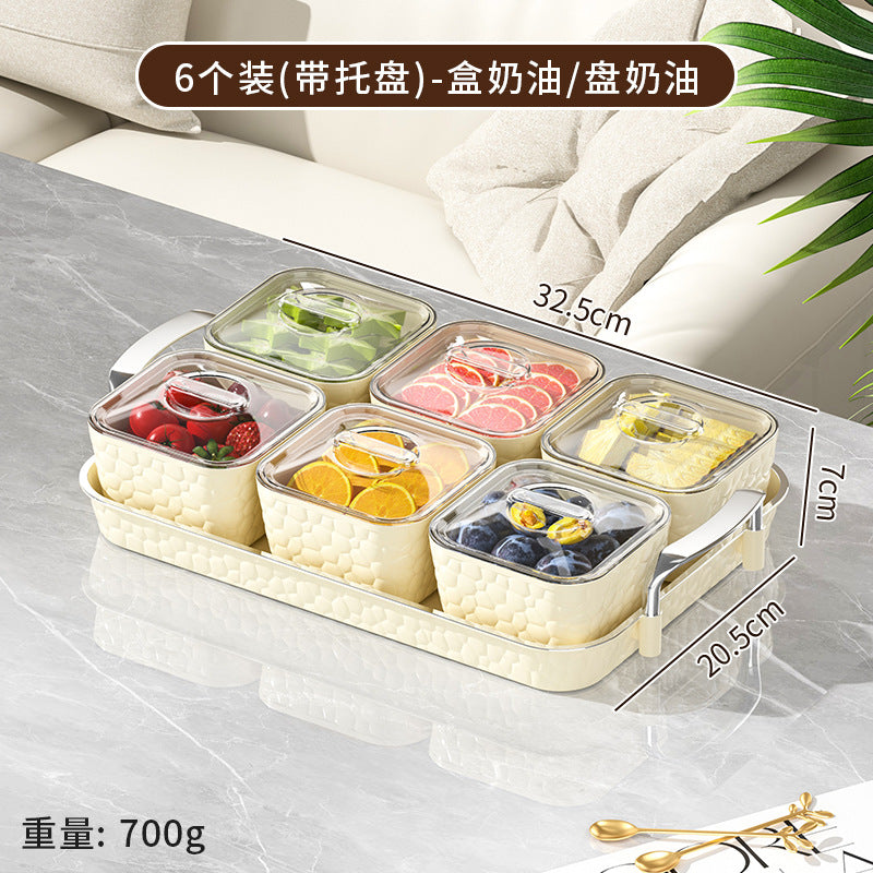 Customizable tray cross-border home living room high-end candy classification PET dried fruit box KTV grid snack fruit box