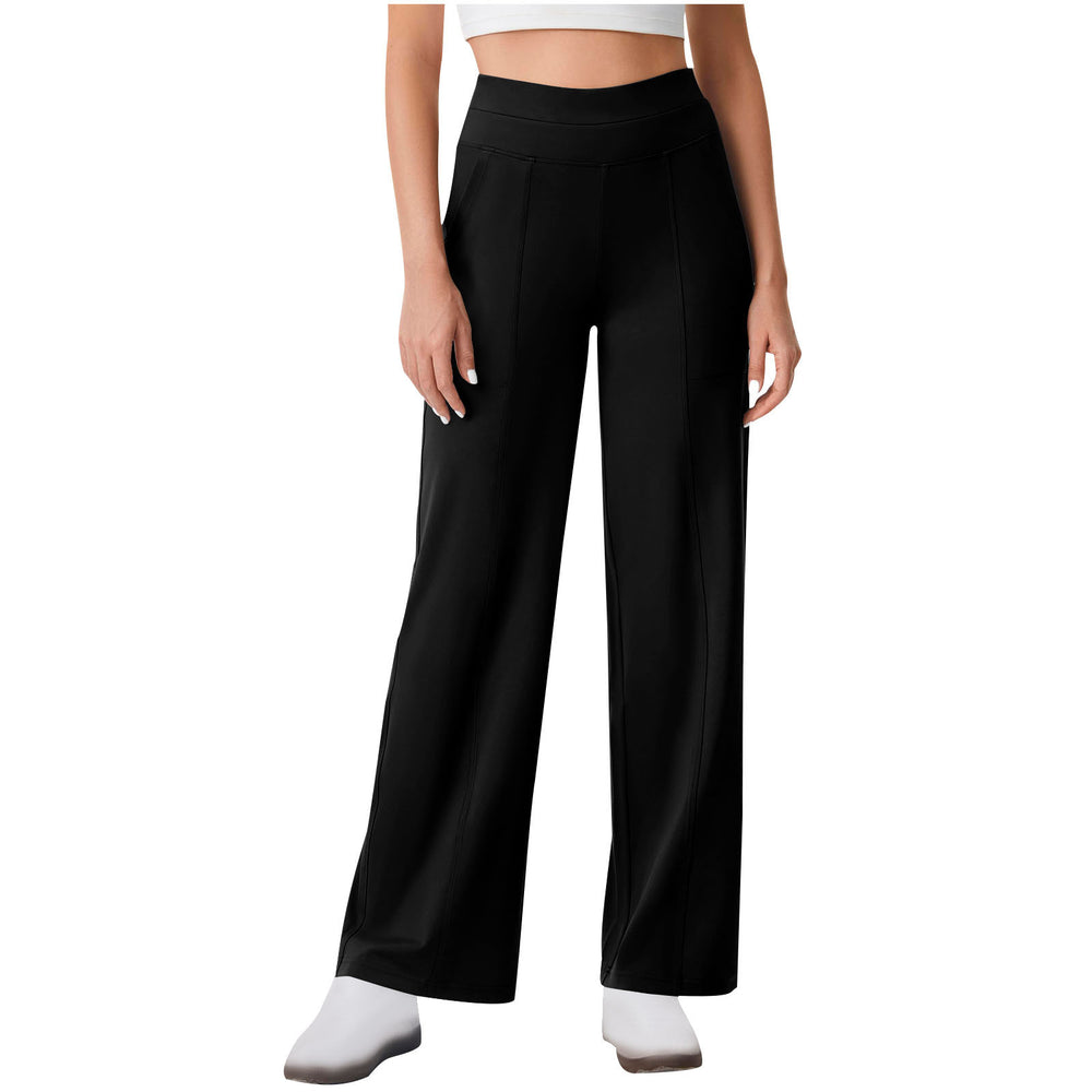 women's solid color high-waisted stretch pocket workout activewear leggings - yoga pants