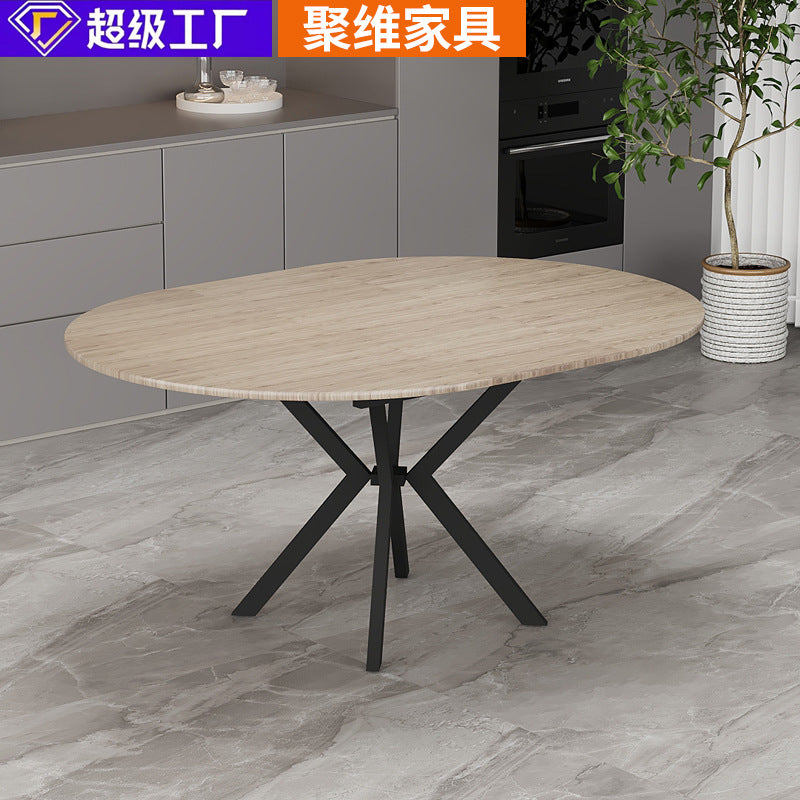 Factory direct custom wholesale modern tea table light luxury round table living room extendable oval dining table home dining table