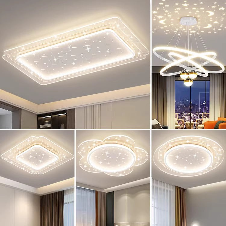 Living room light modern simple atmosphere led ceiling high-end room owner household large lighting lamps whole house package combination
