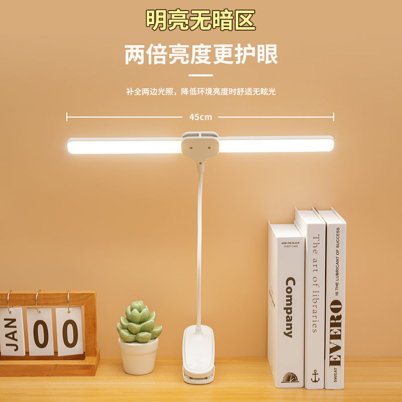 Led clip-on desk lamp for studying - eye protection, usb rechargeable, ideal for student dorms, bedside reading, and clip-on design
