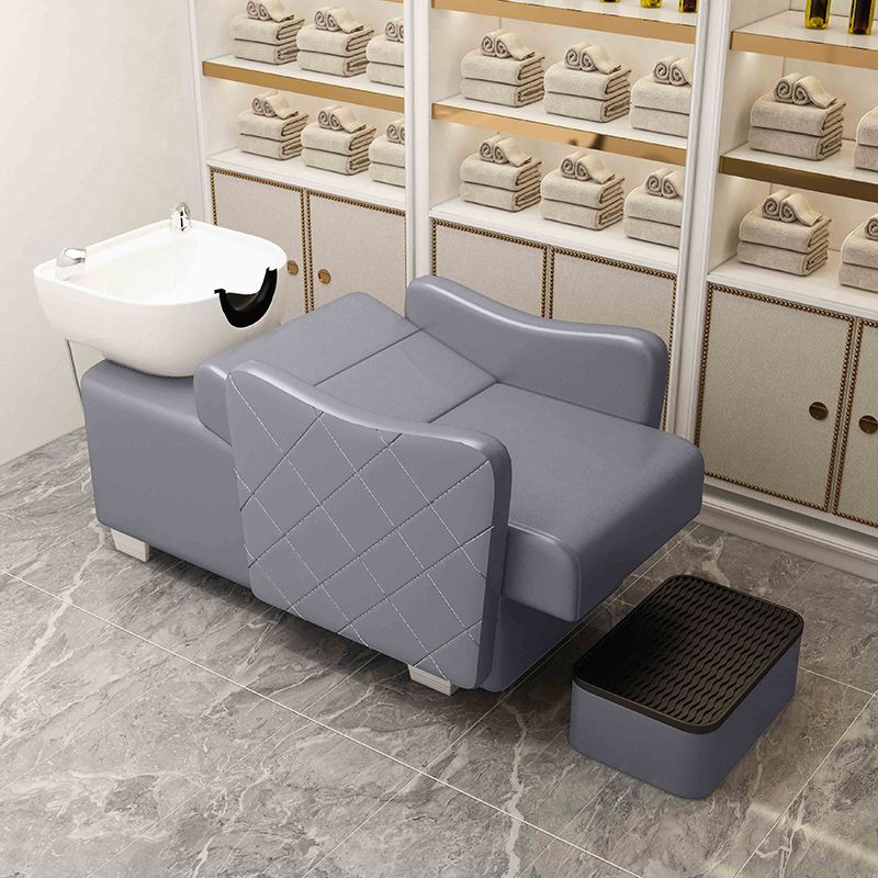 Factory direct sales popular semi-reclining hair salon fashion shampoo bed simple high-end hair salon ceramic flush bed