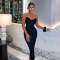 Export fashion women's clothing  summer new style bandeau camisole maxi dress, stylish solid color slim-fit bodycon dress for women