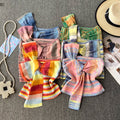 Summer chic: unique knotted colorful striped one-shoulder tank top - stylish, slim-fit cropped top for women