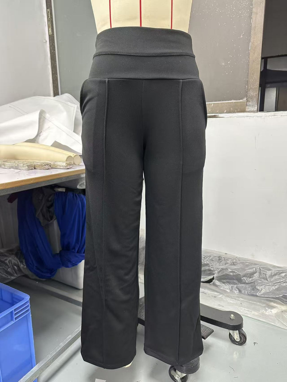 fashionhot girl style cross high waistcasual pants women's midline pleated draped elastic multi-color wide legs