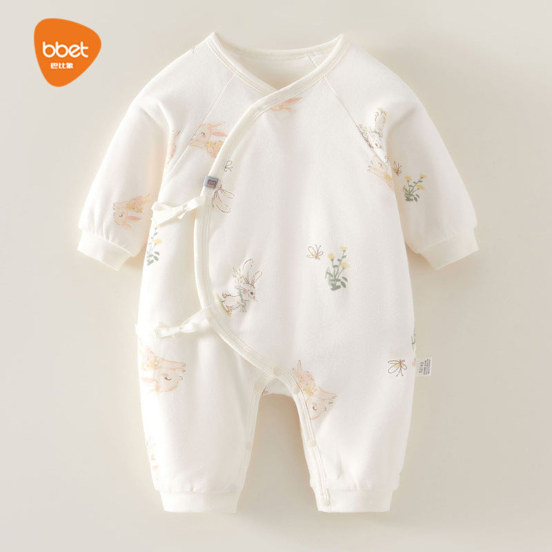 Babibele autumn/winter lightweight cotton romper, quilted newborn butterfly onesie, super cute newborn baby bodysuit