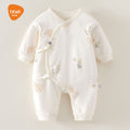 Babibele autumn/winter lightweight cotton romper, quilted newborn butterfly onesie, super cute newborn baby bodysuit