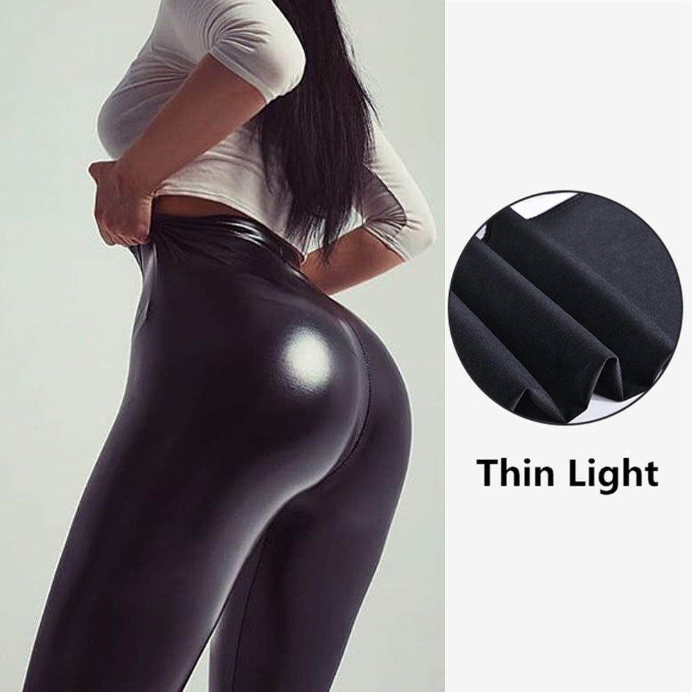 Export ins style pu leather pants  cross-border hot style multi-color leather pants women's bottom pants women's four-sided elastic butt lift