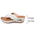 Export cross-border plus size wedge thick bottom sandals women's outer wear flip-flops flower casual beach roman flip-flops