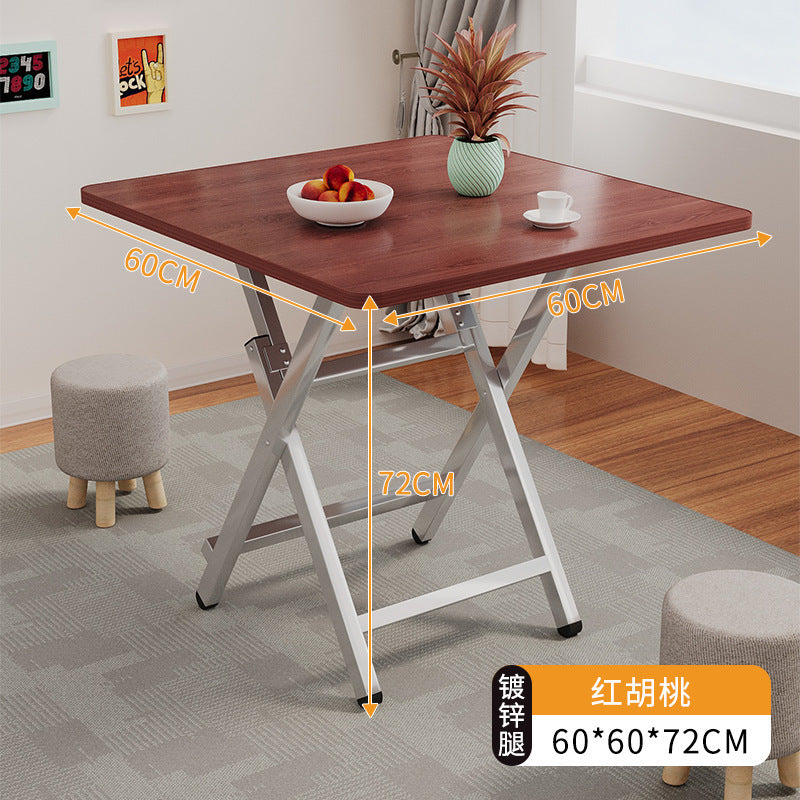 Foldable table dining table for home small table outdoor portable stall small apartment rental house simple dining square table