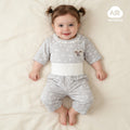 Baby pajamas mocotton thin style kids' loungewear summer boys' and girls' three-quarter sleeve air conditioning suit high-waisted set