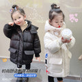 Girls' winter korean style down cotton coat,  new fashionable mid-length thickened padded winter jacket for baby girls