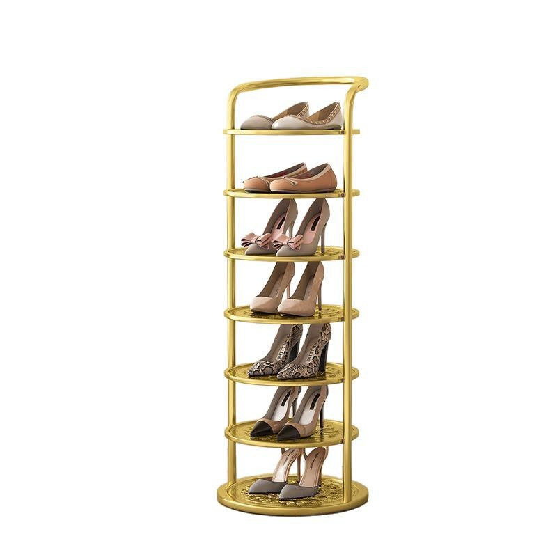 Shoe rack, shelf, simple and narrow storage at home door, small and narrow shoe cabinet, wrought iron multi-layer space dormitory