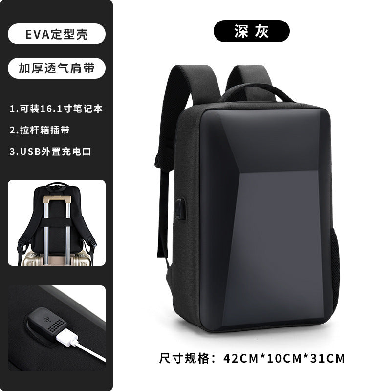 new pc hard shell backpack casual lightweight business backpack men's trendy cool backpack 15.6inch anti-theft laptop bag