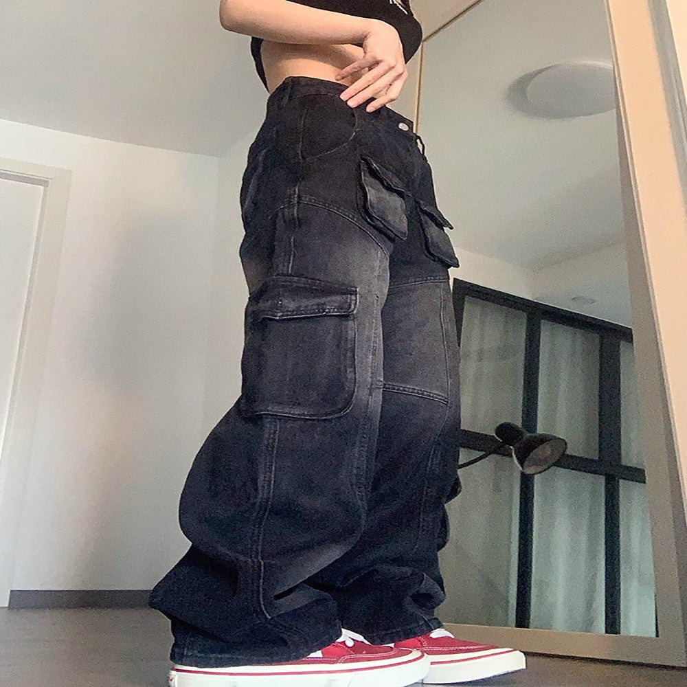 European and american cross-border women's clothing:  african-inspired jeans - trendy, streetwear-style, versatile, multi-pocket denim pants
