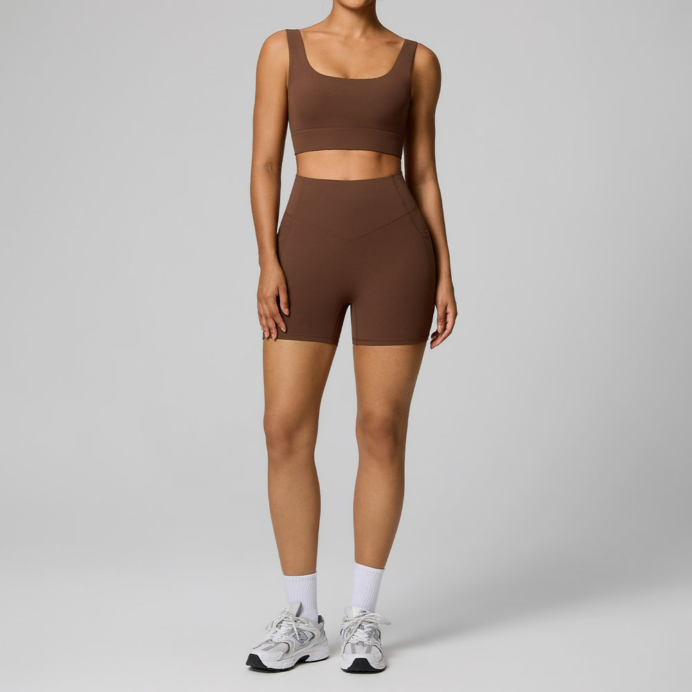 European and american cross-border women's high-waisted tummy control shaping activewear set - running compression quick-dry yoga outfit