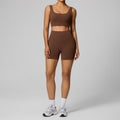 European and american cross-border women's high-waisted tummy control shaping activewear set - running compression quick-dry yoga outfit