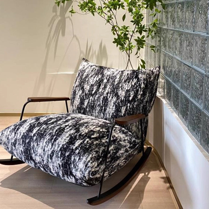 Ink painting retro rocking chair for home single bedroom living room balcony lazy sofa casual lounge chair casualaccessible luxury style