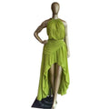 European and american cross-border women's fashion:  summer new arrivals - sexy and elegant halter neck sleeveless top with pleated midi skirt set