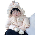 Newborn clothes infant thickened onesie winter baby long sleeve cotton romper sweet baby outing outfit trendy