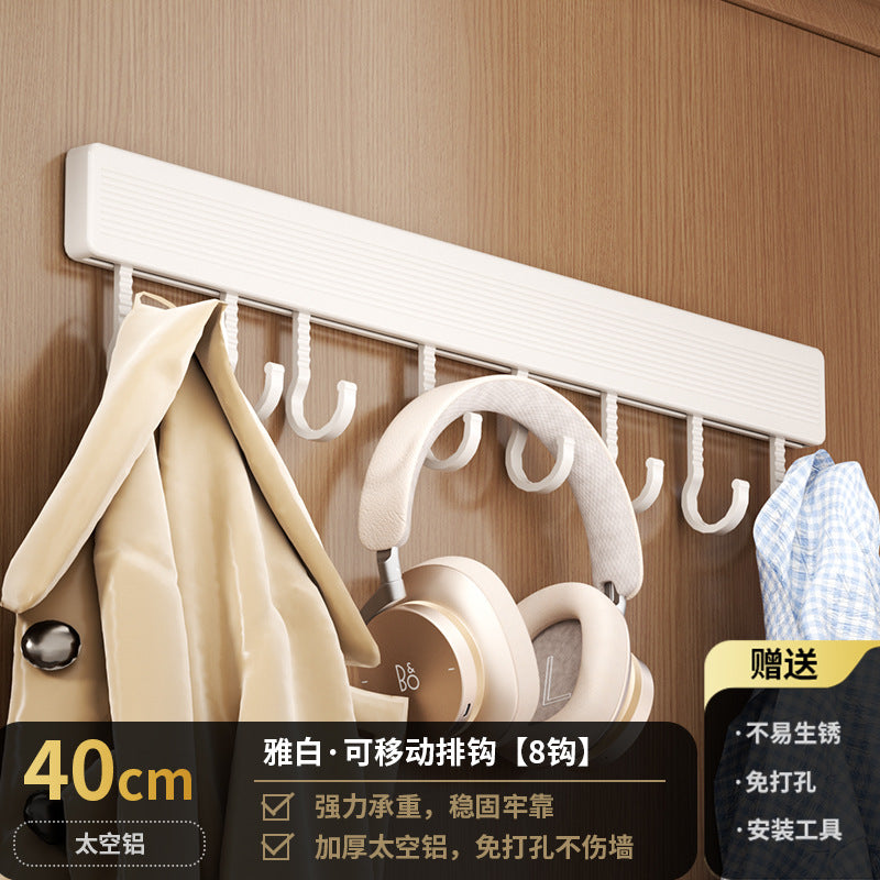 Space aluminum hook, viscose, strong non-punching adhesive hook, door back coat hook, bathroom, kitchen wall wall-mounted storage