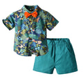 Export boys clothing hawaii summernew arrivalsuitkidsprintingcasualtwo-piece setbeach stylebaby suit