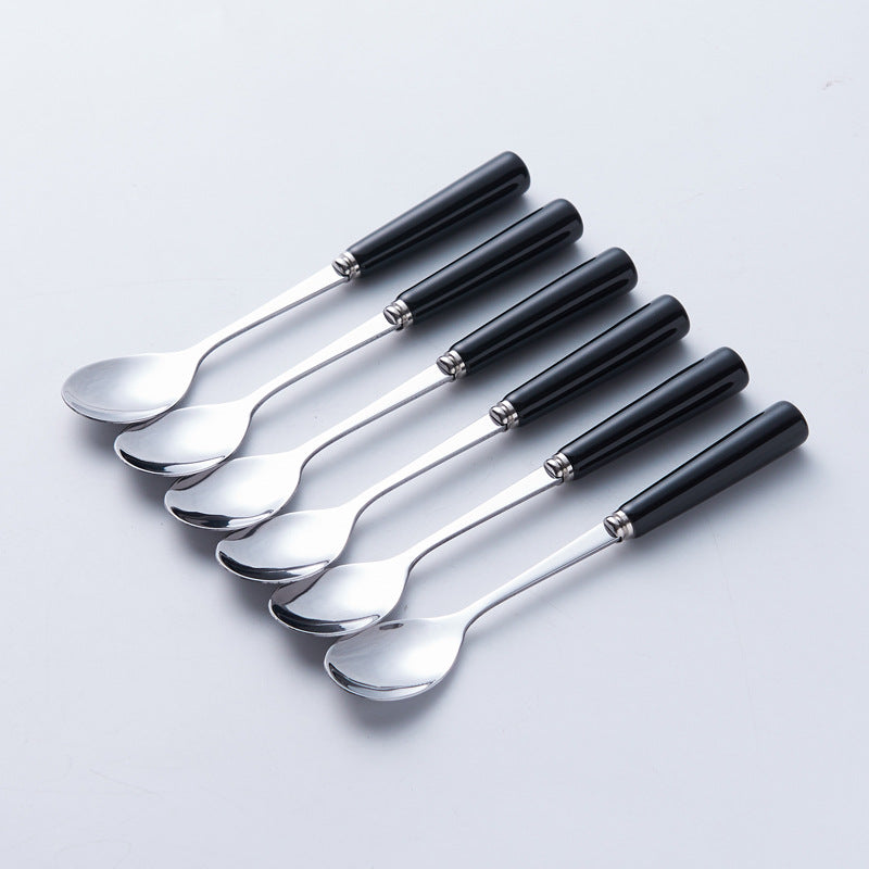 Stainless steel fruit fork set with premium ceramic storage jar, fruit picks, home watermelon forks, and stylish spoons