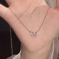 Diamond butterfly sweater chain wholesale european and american cross-border jewelry women's fashion alloy pendant nicheeasiest for matchaccessible luxury necklace