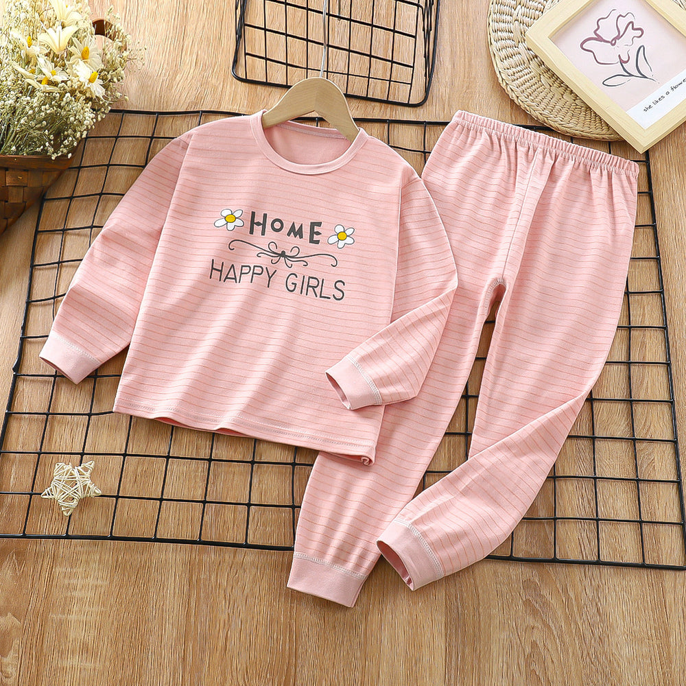 Wholesale new autumn children's home wear: kids' cotton underwear sets, baby thermal underwear, and infant pajamas