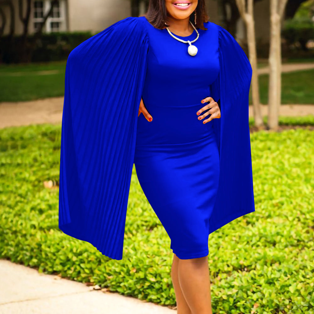 Fashion  summer new arrivalfashionelegantelegancepure color hip-covering ol through-leader bucket basin export african dress