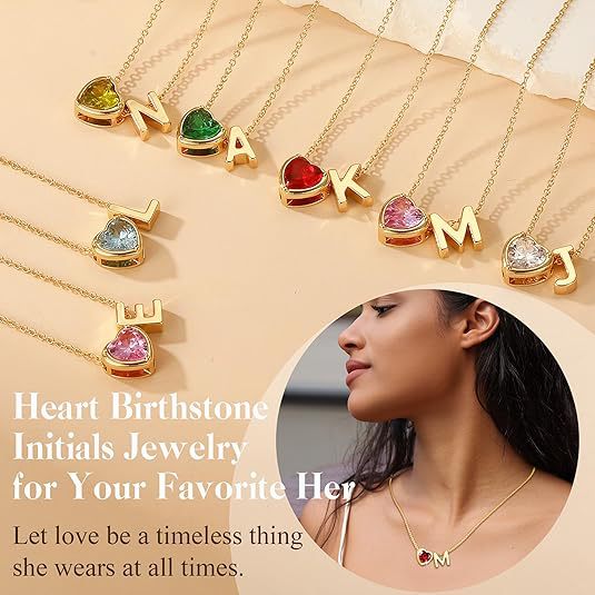 2026 european and american new product golden 26 letter necklace for women niche fresh heart sweet versatile pendant copper clavicle chain