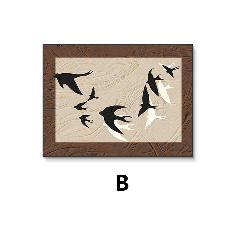 French retro meter box decorative painting advanced non-punching 2024 new abstract restaurant distribution box blocking hanging painting