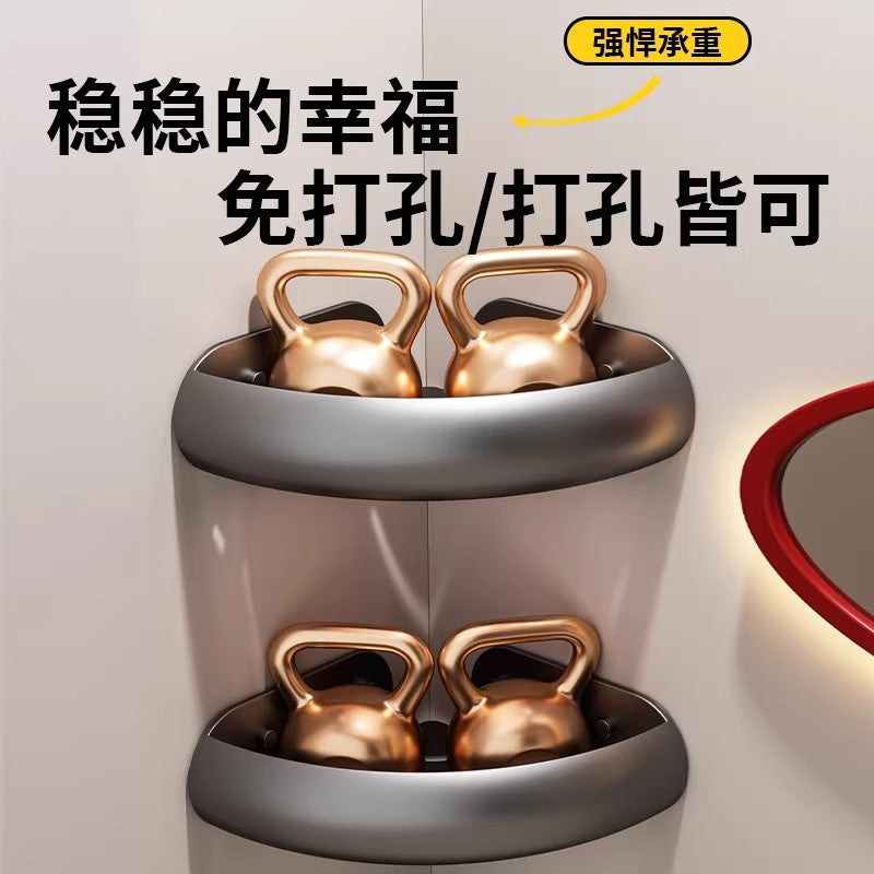 High-style bathroom storage rack, no-drill installation, bathroom triangle basket, toilet vanity wall-mounted organizer, corner shelf