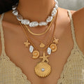 Pearl necklace wholesale - european & american cross-border bohemian jewelry - luxury niche ocean-inspired shell pendant necklace for women