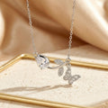 Popular and versatile copper-inlaid zirconium full-diamond tulip butterfly necklace for women, accessible luxury niche elegant clavicle chain jewelry