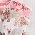 european and american girls' short-sleeve top and shorts set - bow print summer fashion two-piece outfit