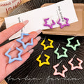 Dopamine colorful star earrings - women's high-end, unique design, statement studs, student jewelry