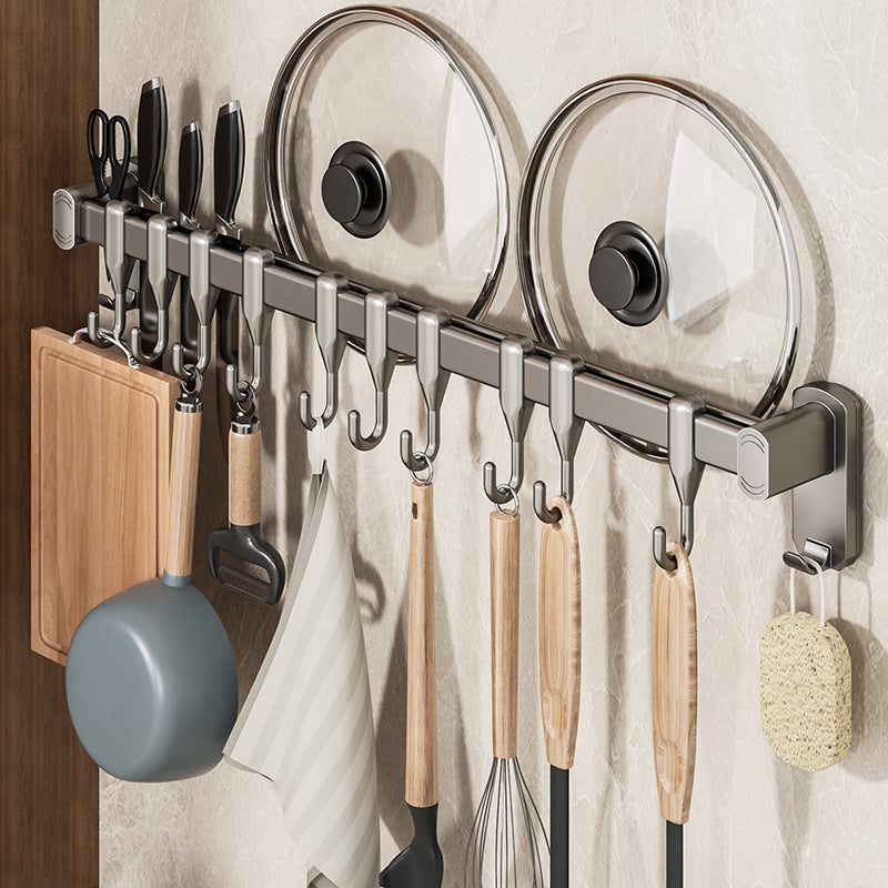 Removable kitchen hook No punching rod Multifunctional shelf Spatula Spoon hanger Wall-mounted storage row hook